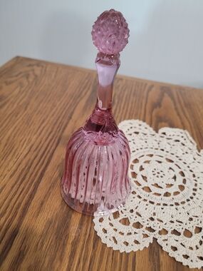 Pink Fenton Decorative Glass Bell - Elegant Home Accent